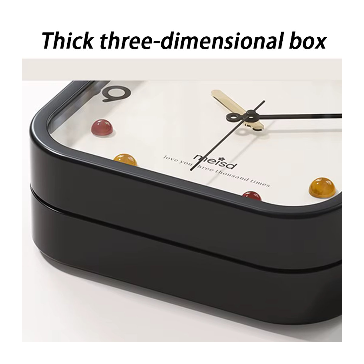 Moderne quadratische Wanduhr aus Metall in Weiß, geräuschlose doppelseitige Designer-Uhr für Wohnzimmer und Restaurant, analoge Wandmontage - Bild 4