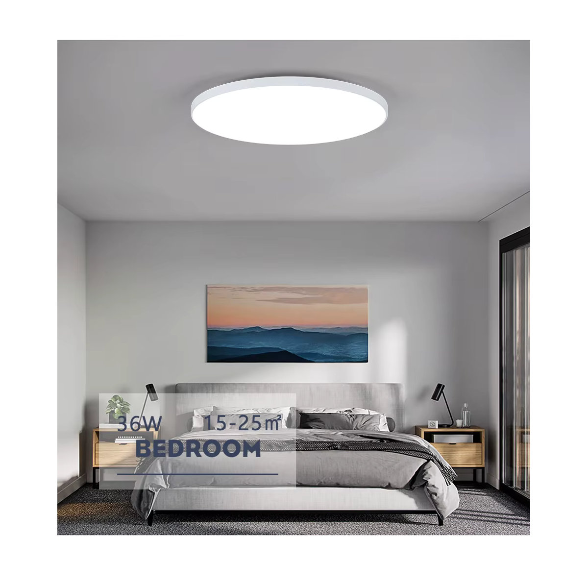 Moderne RGB Smart LED Deckenleuchte mit App-Steuerung und Fernbedienung, 54W, dimmbar, Bunt - Bild 6