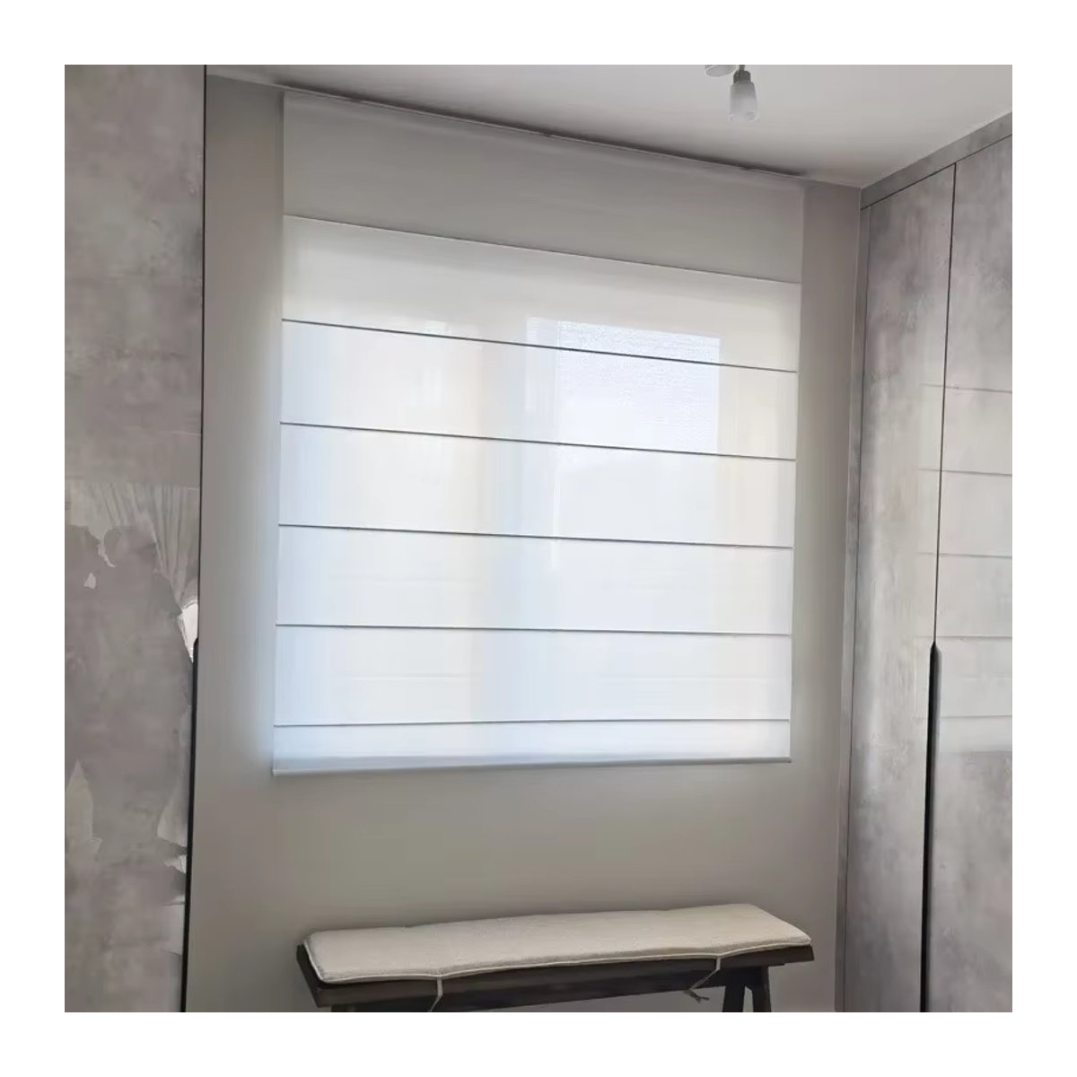 Moderne Römerjalousien für Wohnzimmer, Balkon und Küche, faltbar und lichtdurchlässig - Bild 4