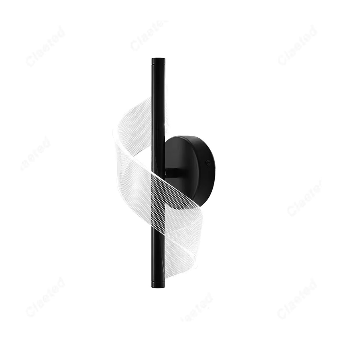 Moderne rotierende LED Wandleuchte aus Acryl in Schwarz für Schlafzimmer und Flur - Bild 4