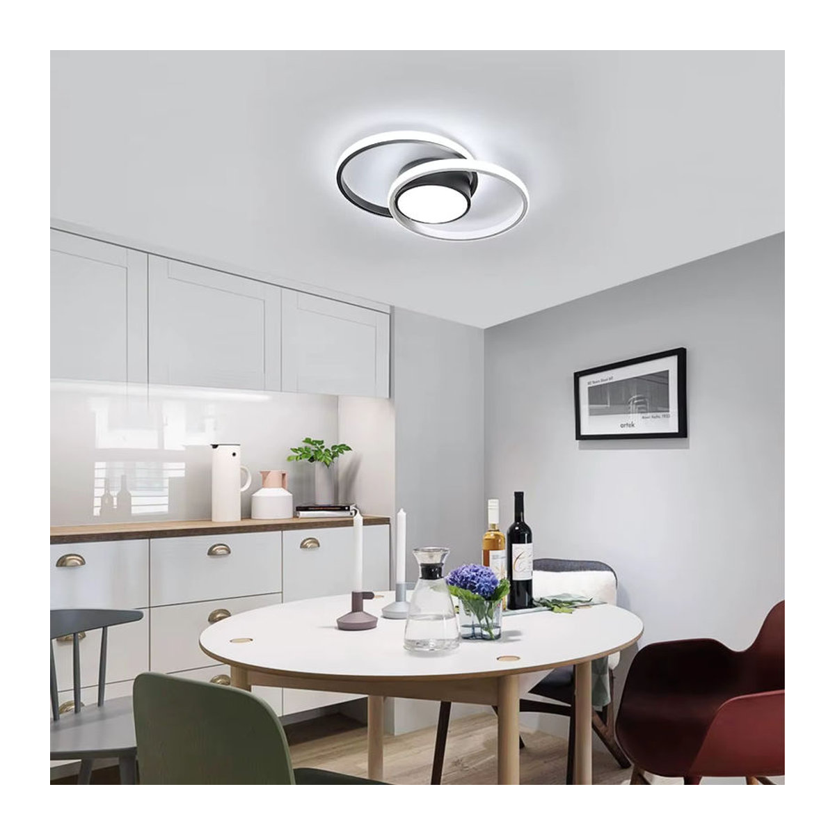 Moderne runde LED-Deckenleuchte aus Acryl in Weiß mit 42 W und kaltweißem Licht, Durchmesser: 40 cm - Bild 4