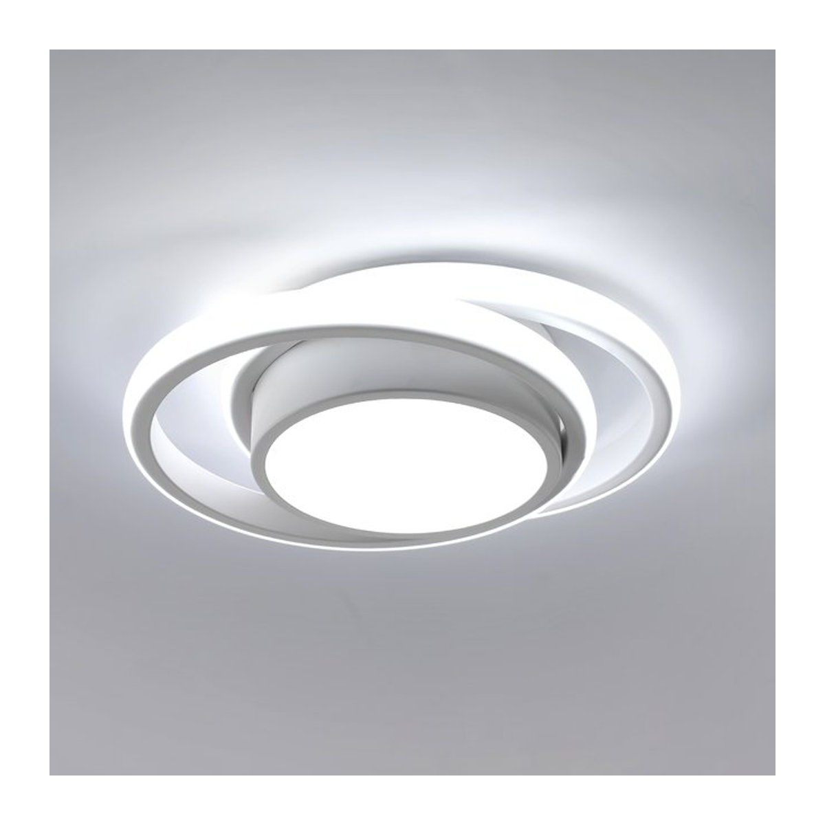 Moderne runde LED-Deckenleuchte aus Aluminium in Weiß mit 32 W und kaltweißem Licht (6500 K) - Bild 1