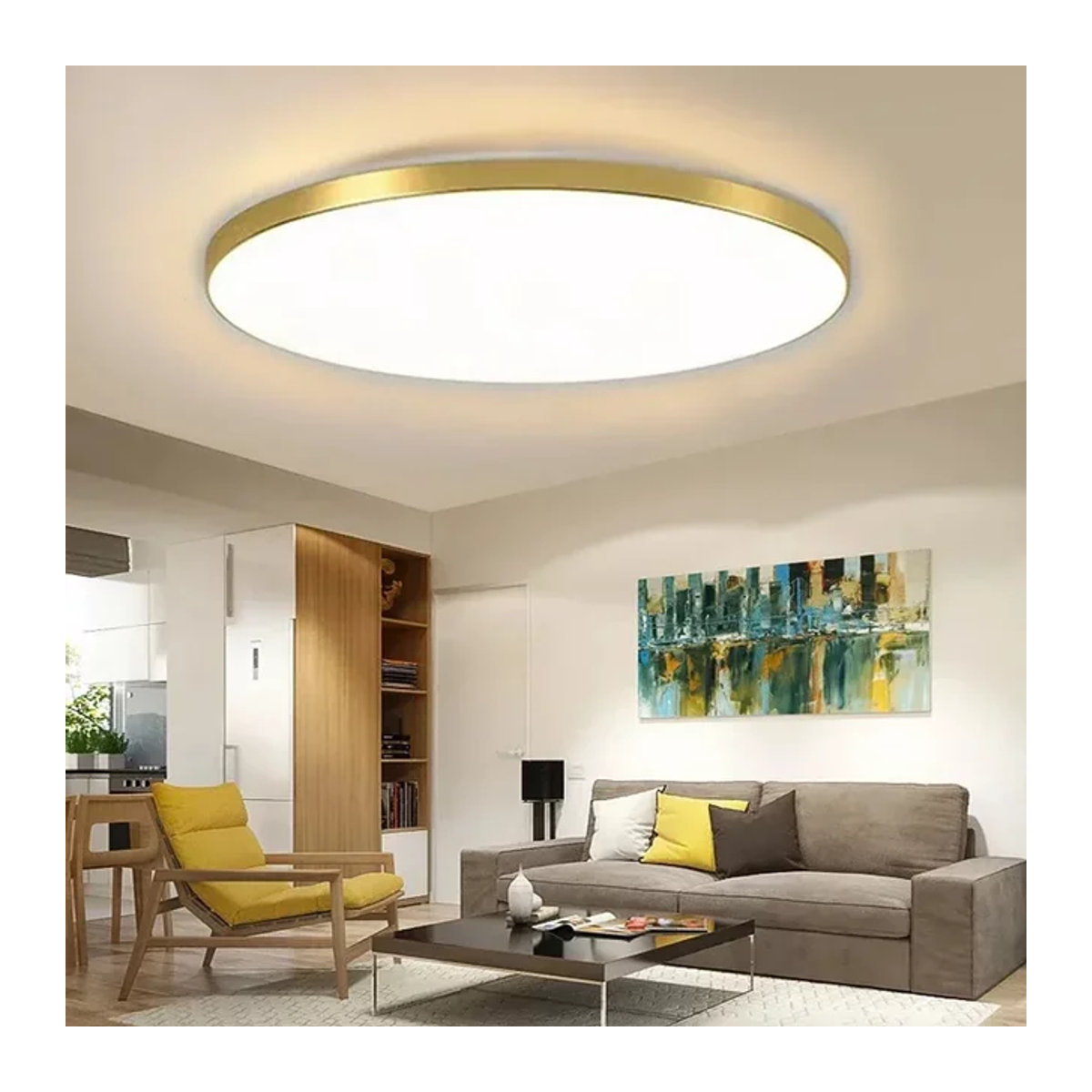 Moderne runde LED-Deckenleuchte DAMIASMIL in Weiß als Kronleuchter für Wohnzimmer, Schlafzimmer und Flur - Bild 1