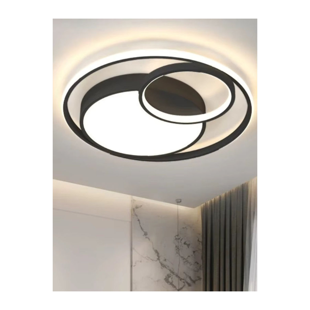 Moderne Skandinavische LED Deckenlampe aus Aluminium in Schwarz oder Weiß dimmbar für Wohnzimmer Schlafzimmer Küche und Badezimmer - Bild 7