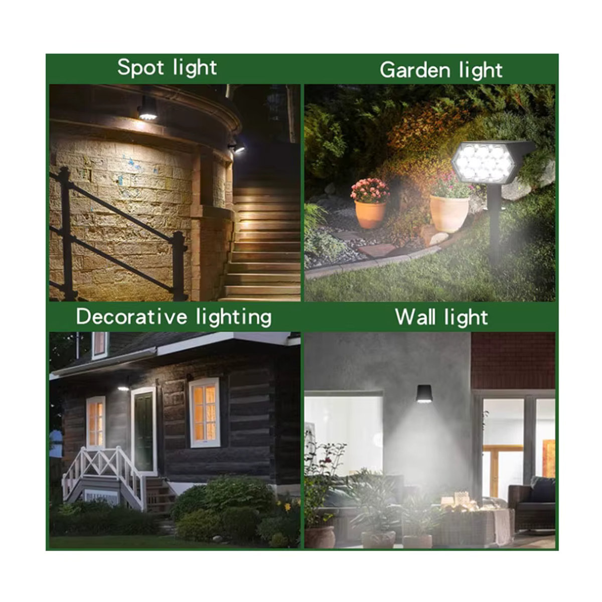 Moderne Solar-Gartenleuchten mit 108 LEDs als wasserdichte Außenflutlicht-Solar-Landschaftsstrahler in Schwarz - Bild 6