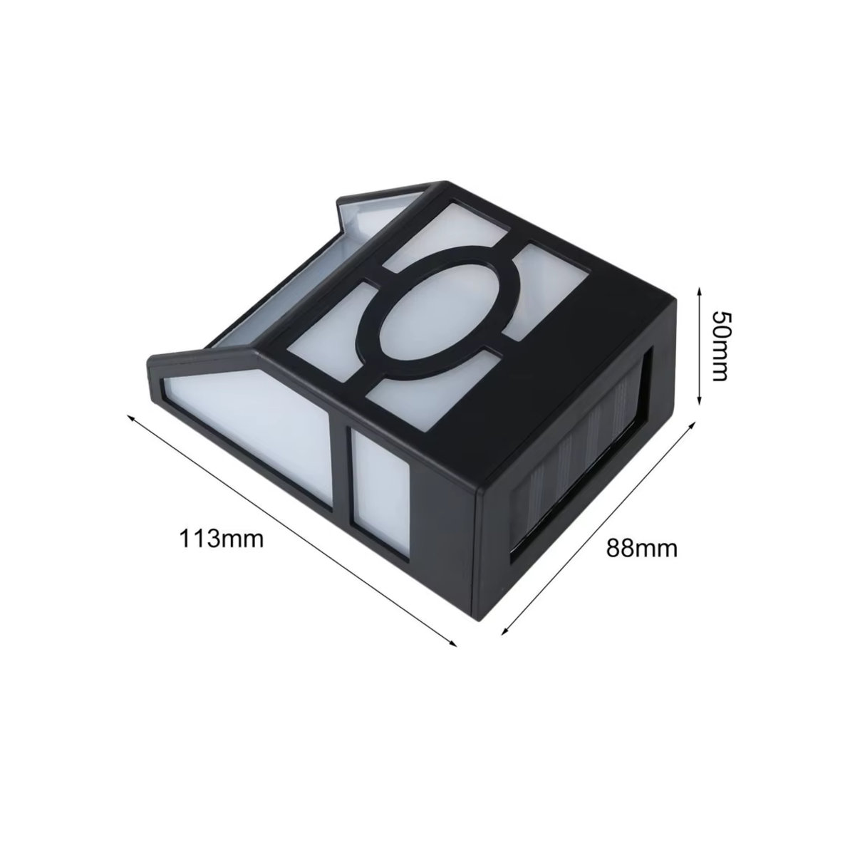 Moderne Solar Wandleuchte IP65 Wasserdicht in Schwarz mit warmweißem Licht für die Garten Dekoration an Zaun und Treppe - Bild 5