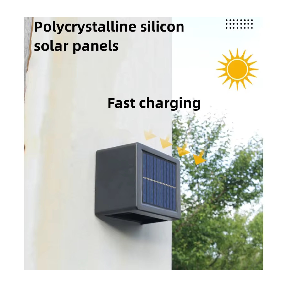 Moderne Solar-Wandleuchte LED in Schwarz für den Außenbereich mit 2 Modi - Bild 5