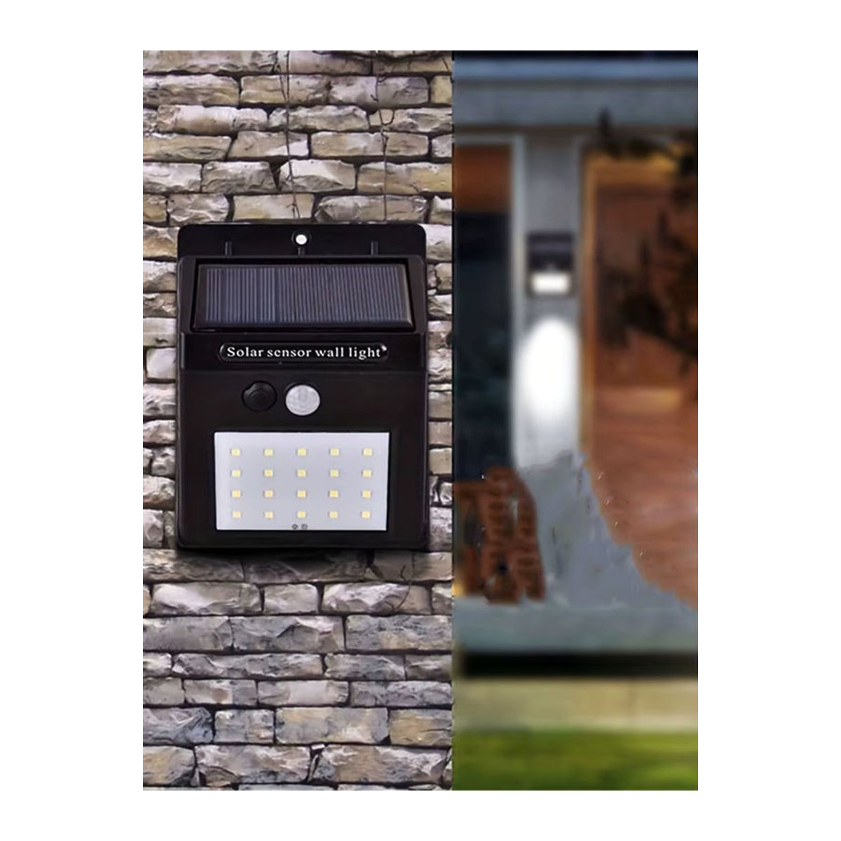 Moderne Solar-Wandleuchte mit 20 LEDs und PIR-Bewegungsmelder in Schwarz - Bild 5