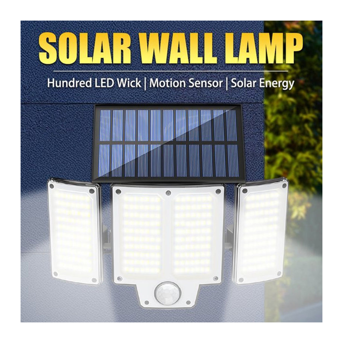 Moderne Solar-Wandleuchte mit LED und Bewegungsmelder in Schwarz für den Außenbereich - Bild 1