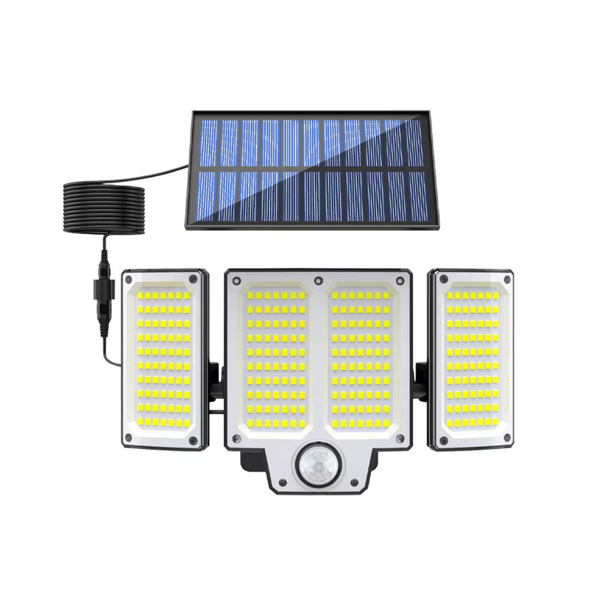 Moderne Solar-Wandleuchte mit LED und Bewegungsmelder in Schwarz für den Außenbereich - Bild 5