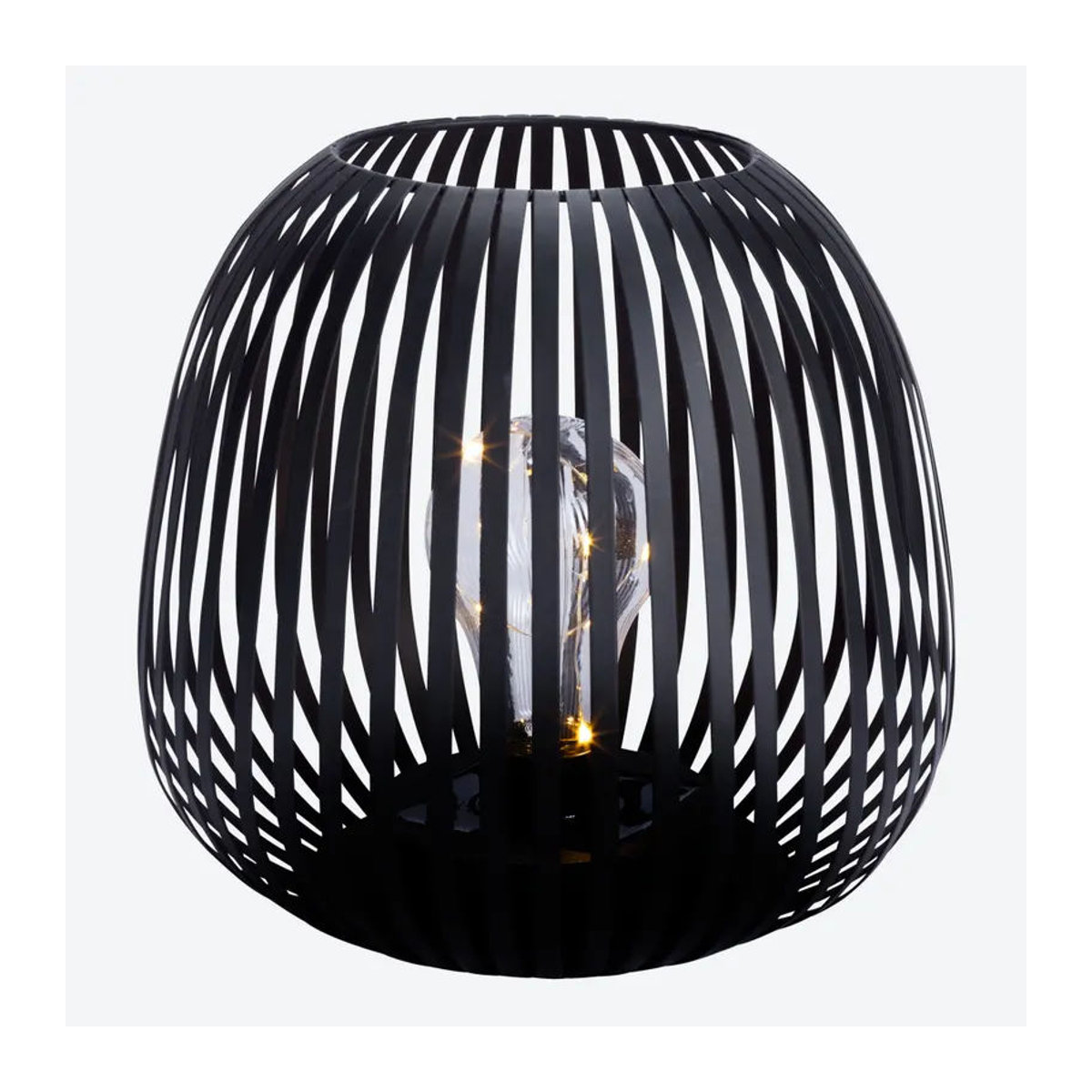Moderne Solarleuchte aus Metall und Gusseisen in Schwarz mit warmweißem LED-Licht, Durchmesser: 20 cm - Bild 2