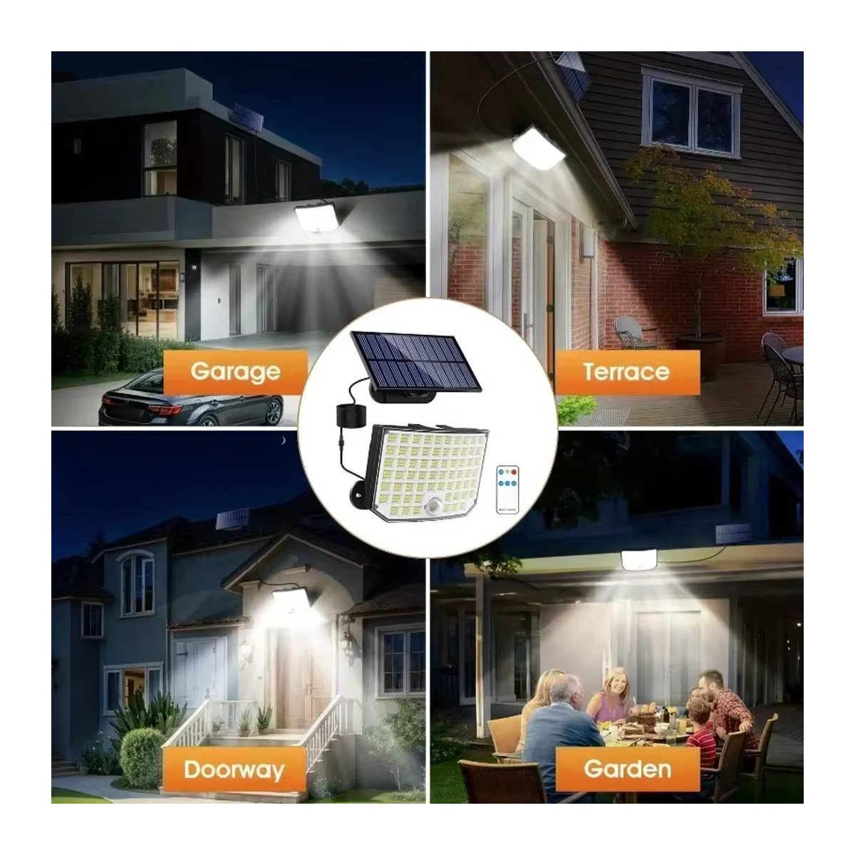 Moderne Solarleuchte für den Außenbereich mit 256 LED, IP65 wasserdicht, Bewegungsmelder und 3 Modi in Schwarz - Bild 6