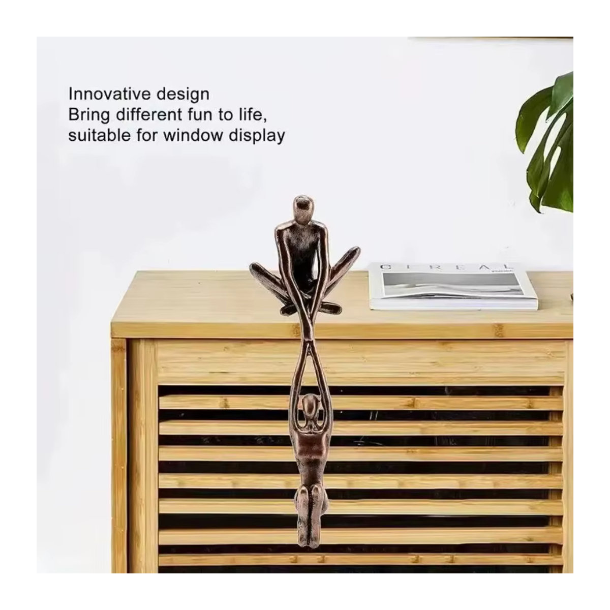 Moderne Tanz-Skulptur aus Kunstharz in Bronze-Optik als dekoratives Ornament für dein Zuhause - Bild 3