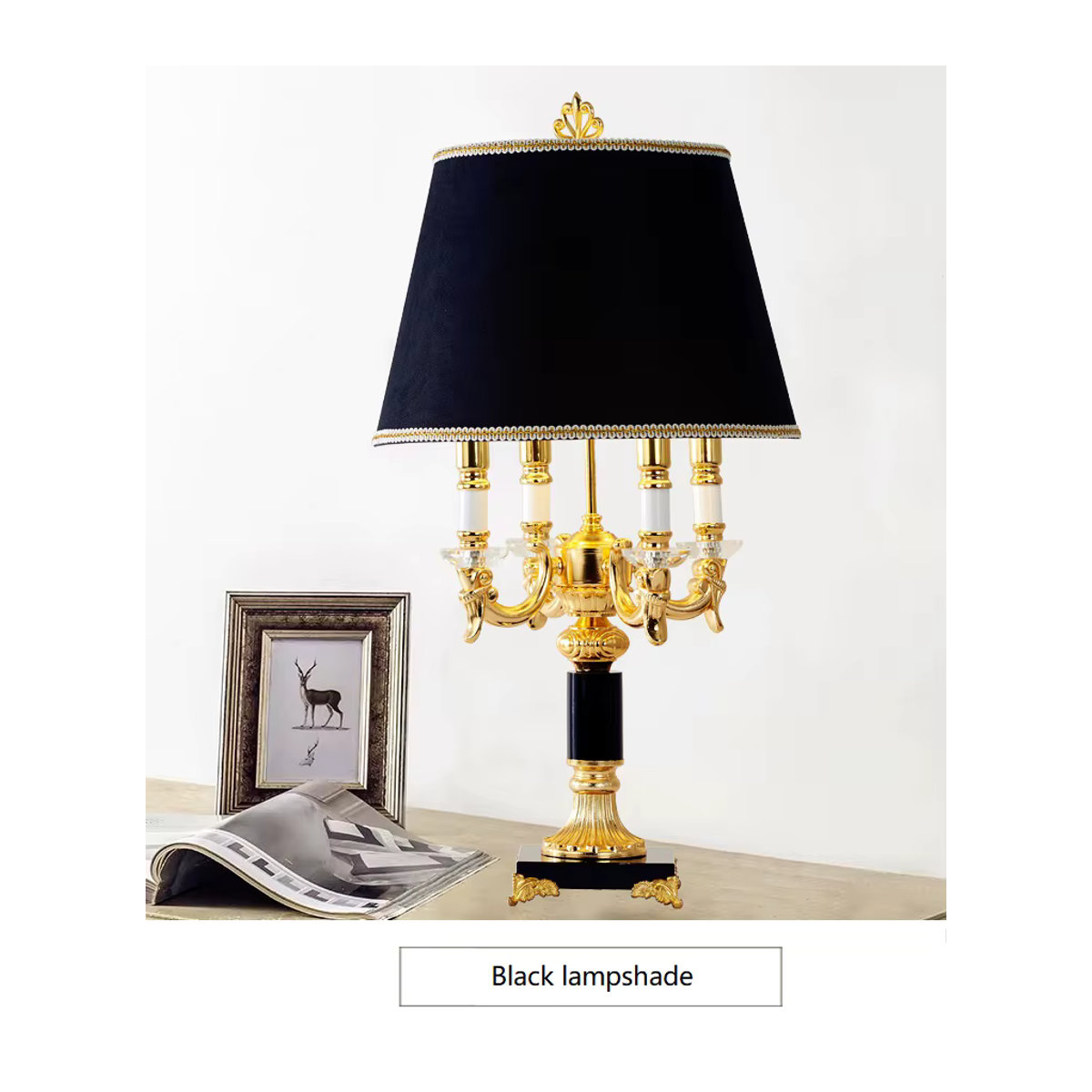 Moderne Tischlampe aus schwarzem Kristall von AL.HaffaR - Bild 1