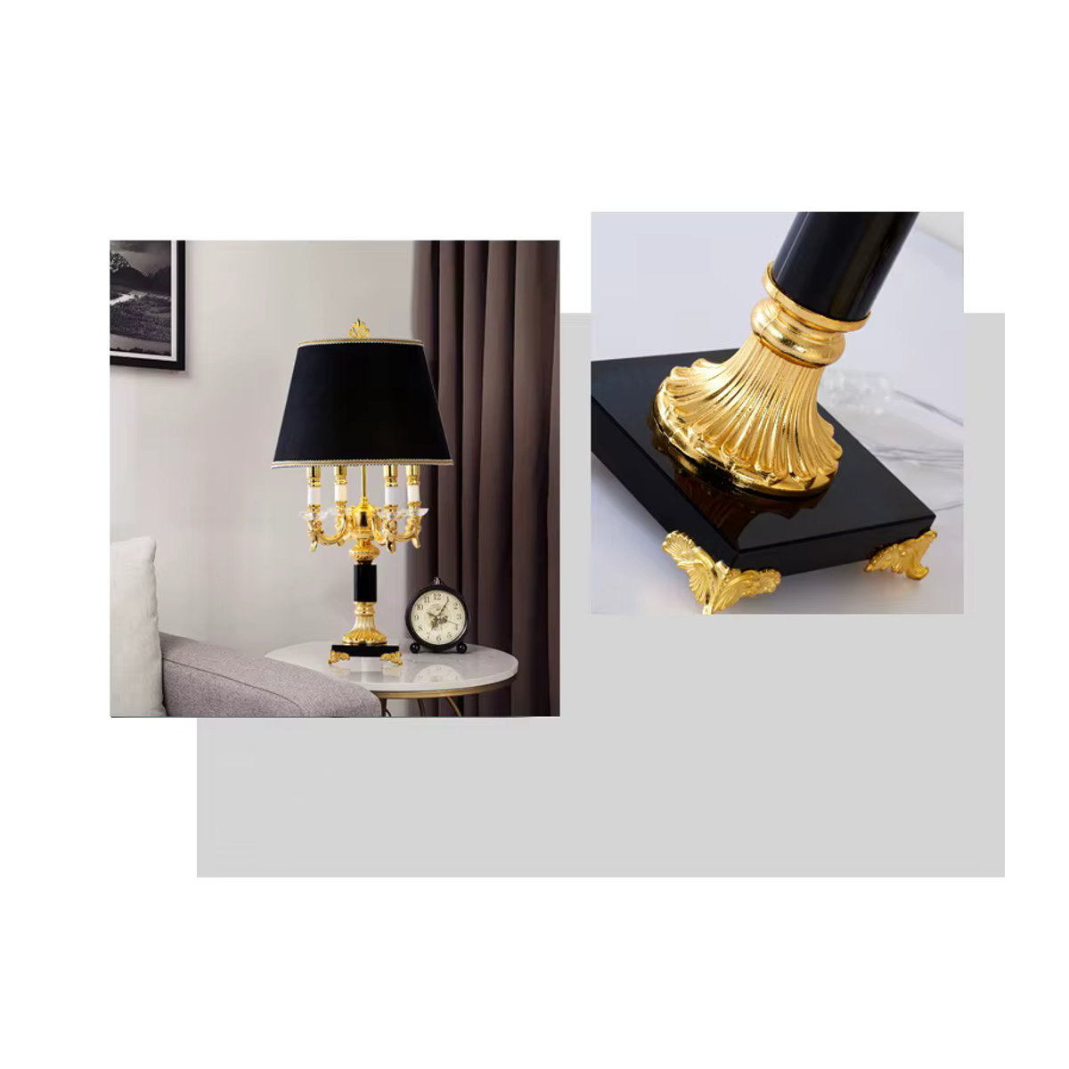 Moderne Tischlampe aus schwarzem Kristall von AL.HaffaR - Bild 2