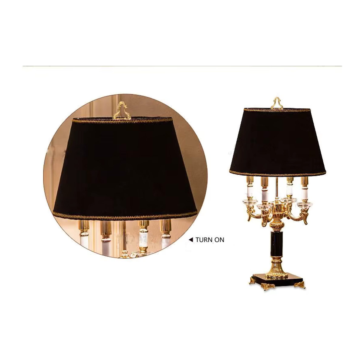 Moderne Tischlampe aus schwarzem Kristall von AL.HaffaR - Bild 3