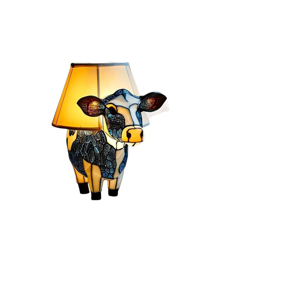 Moderne Tischlampe in Form eines abstrakten Kalbstiers aus buntem Acryl als kreative Dekoration für dein Schlafzimmer oder den Nachttisch - Bild 5