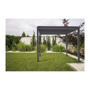 Moderne Trumpf Pergola aus Aluminium und Stahl in Anthrazit B: 400 cm x T: 300 cm