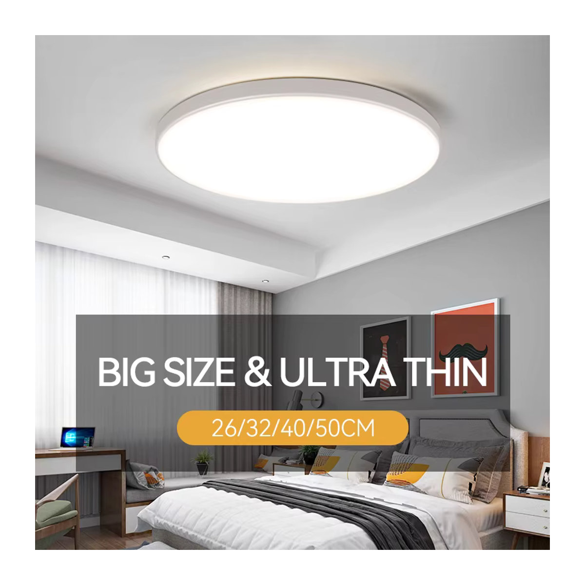 Moderne Ultradünne LED-Deckenleuchte von CHENBEN in Weiß, wasserdicht IP44 für Badezimmer und Wohnzimmer - Bild 2