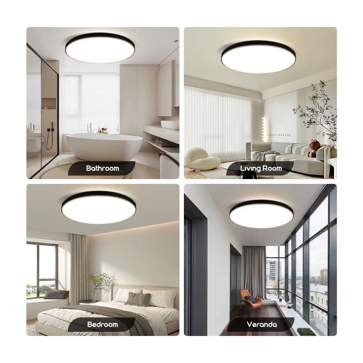 Moderne Ultradünne LED-Deckenleuchte von CHENBEN in Weiß, wasserdicht IP44 für Badezimmer und Wohnzimmer - Bild 4