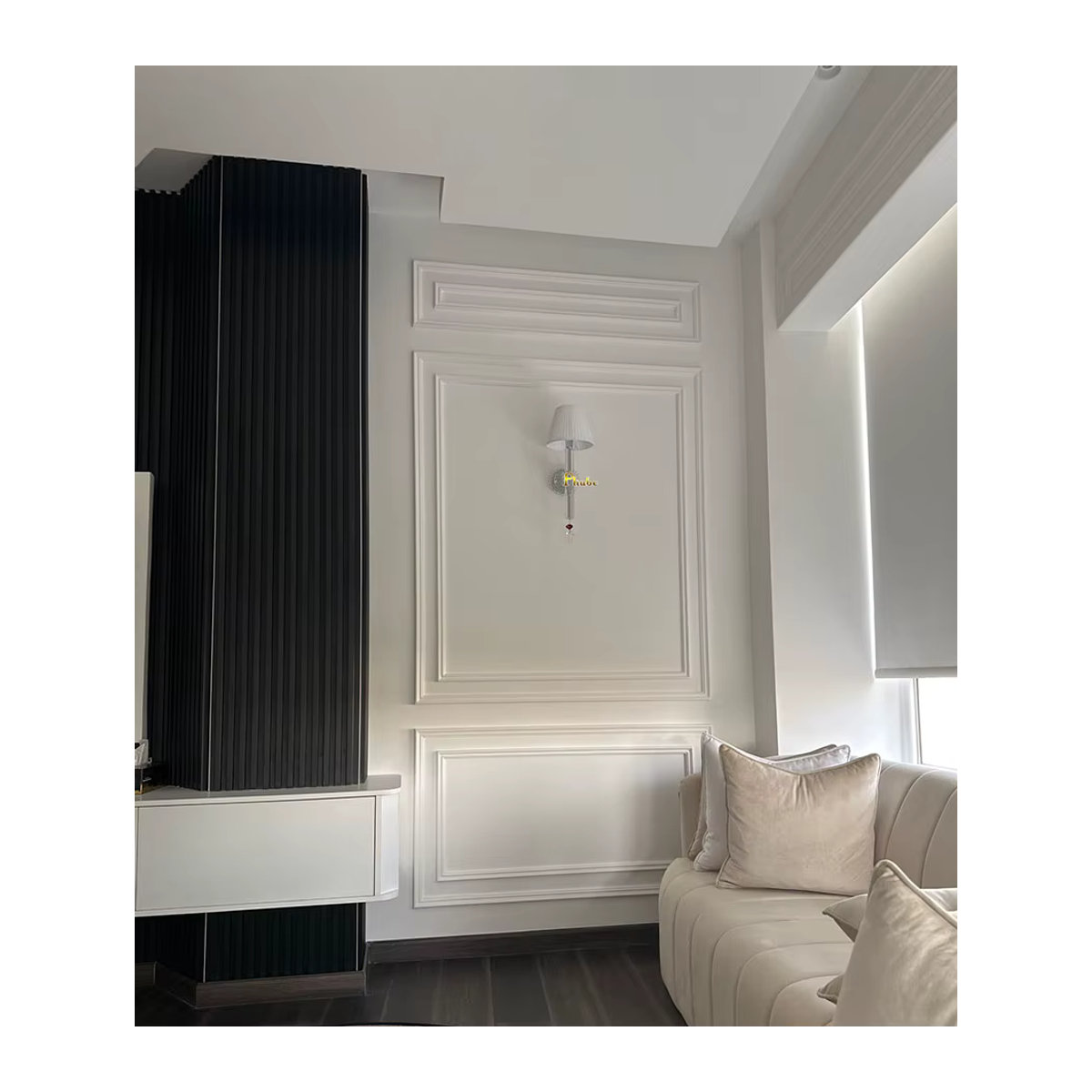 Moderne Wandleuchte Phube mit Kristallspiegel in Weiß für Badezimmer, Schlafzimmer und Wohnzimmer - Bild 4