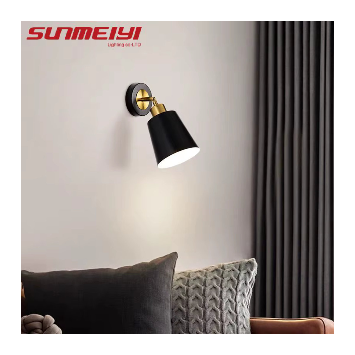 Moderne Wandleuchte von SUNMEIYI in Schwarz/Weiß für Schlafzimmer, Wohnzimmer und Flur - Bild 2
