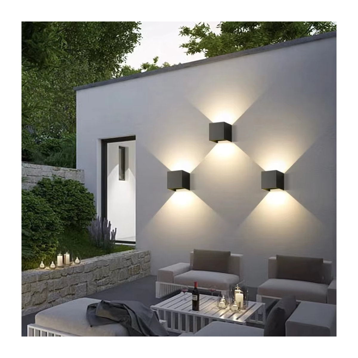 Moderne wasserdichte Außenwandleuchte aus Aluminium von Feiyunlux in Weiß, Schwarz oder Grau - Bild 3