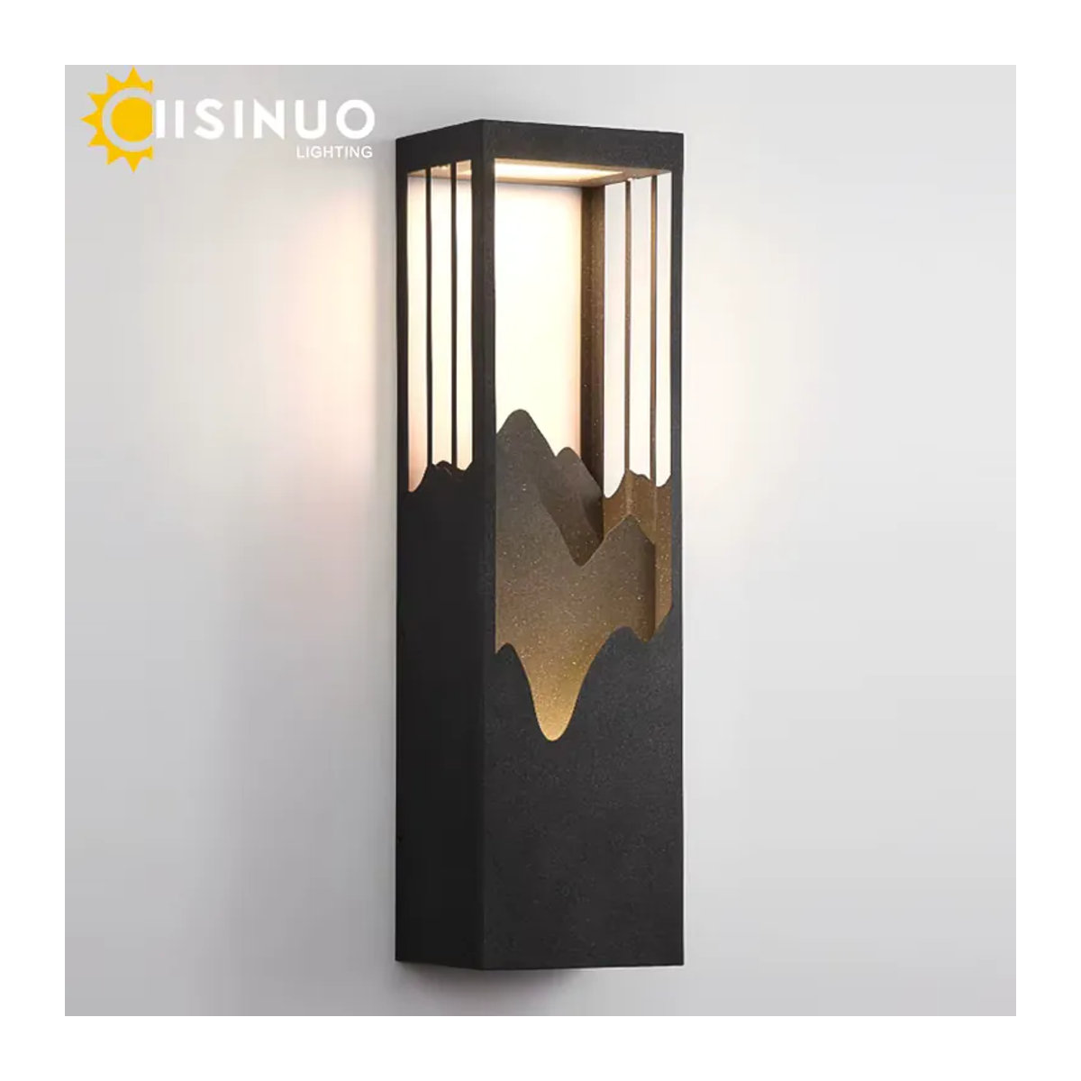 Moderne wasserdichte LED-Wandleuchte von IISINUO in Schwarz für Garten, Veranda und Balkon - Bild 6