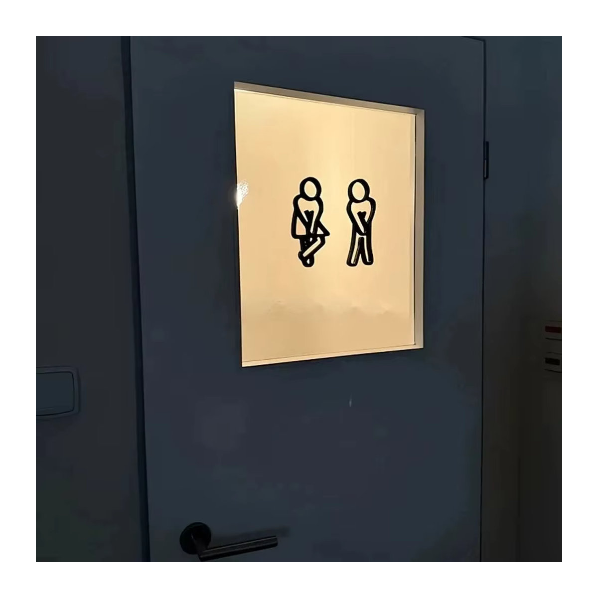 Moderne WC-Schilder für Männer und Frauen von CIFBUY in Schwarz als hängende Türdekoration im Kontur-Stil für dein Gästebadezimmer - Bild 2