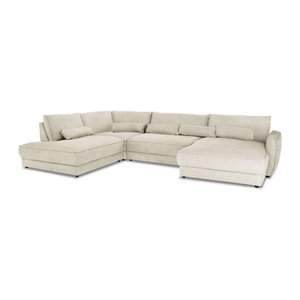 Moderne Wohnlandschaft SYSTEMPOLSTER ZAARA in Braun und Beige mit Stoffbezug aus Polyester und Nylon