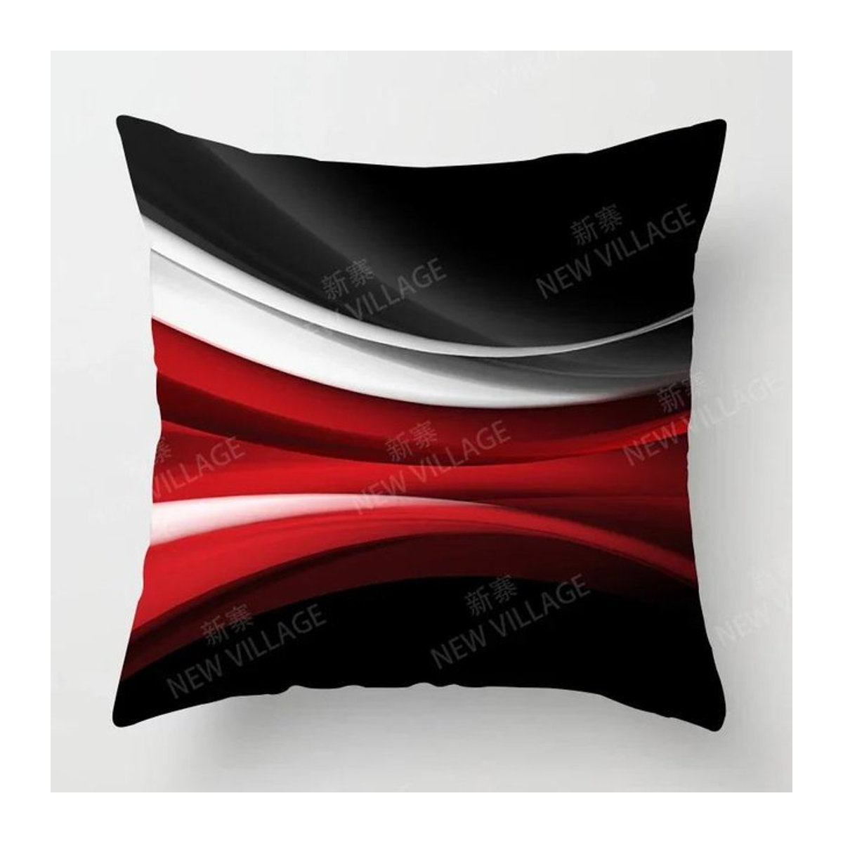 Moderner abstrakter Kissenbezug von Bb pillowcase mit geometrischem Design in Rot und Schwarz, Breite: 45 cm, Breite: 45 cm, Breite: 45 cm, Breite: 45 cm - Bild 1