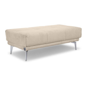 Moderner Barhocker SANSIBAR ROBERTSFORS in Beige mit Chrom-Gestell und Cord-Stoffbezug, B/T/H: 45 x 45 x 130 cm