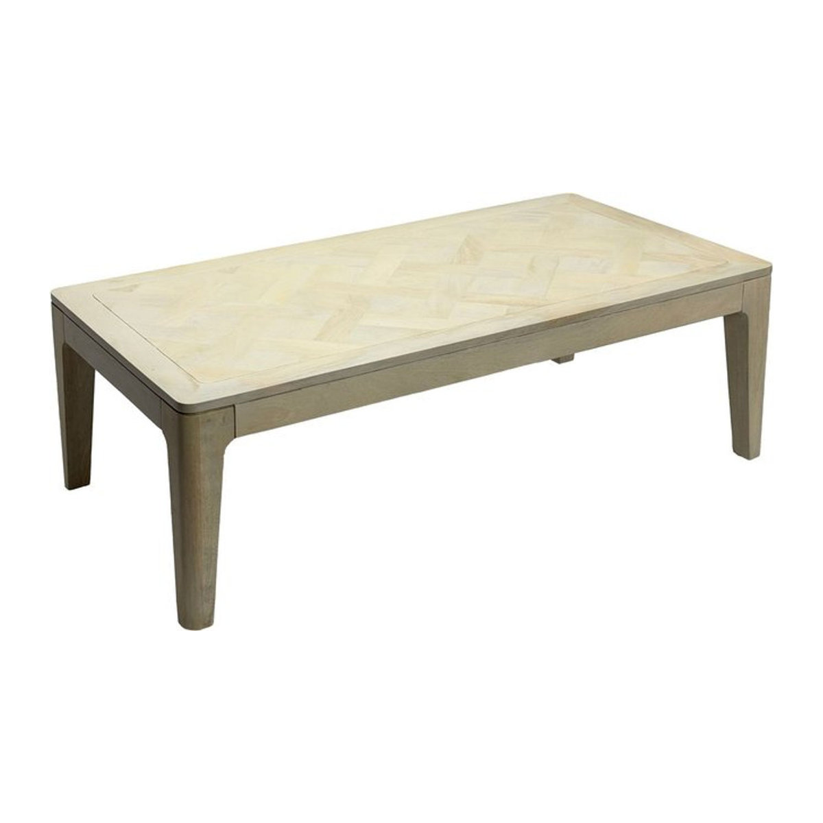 Moderner Couchtisch aus Massivholz in Beige und Natur, rechteckig, B/T: 120 x 60 cm - Bild 1