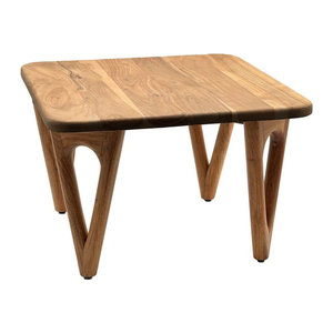 Moderner Couchtisch aus quadratischem Massivholz Akazie in Natur