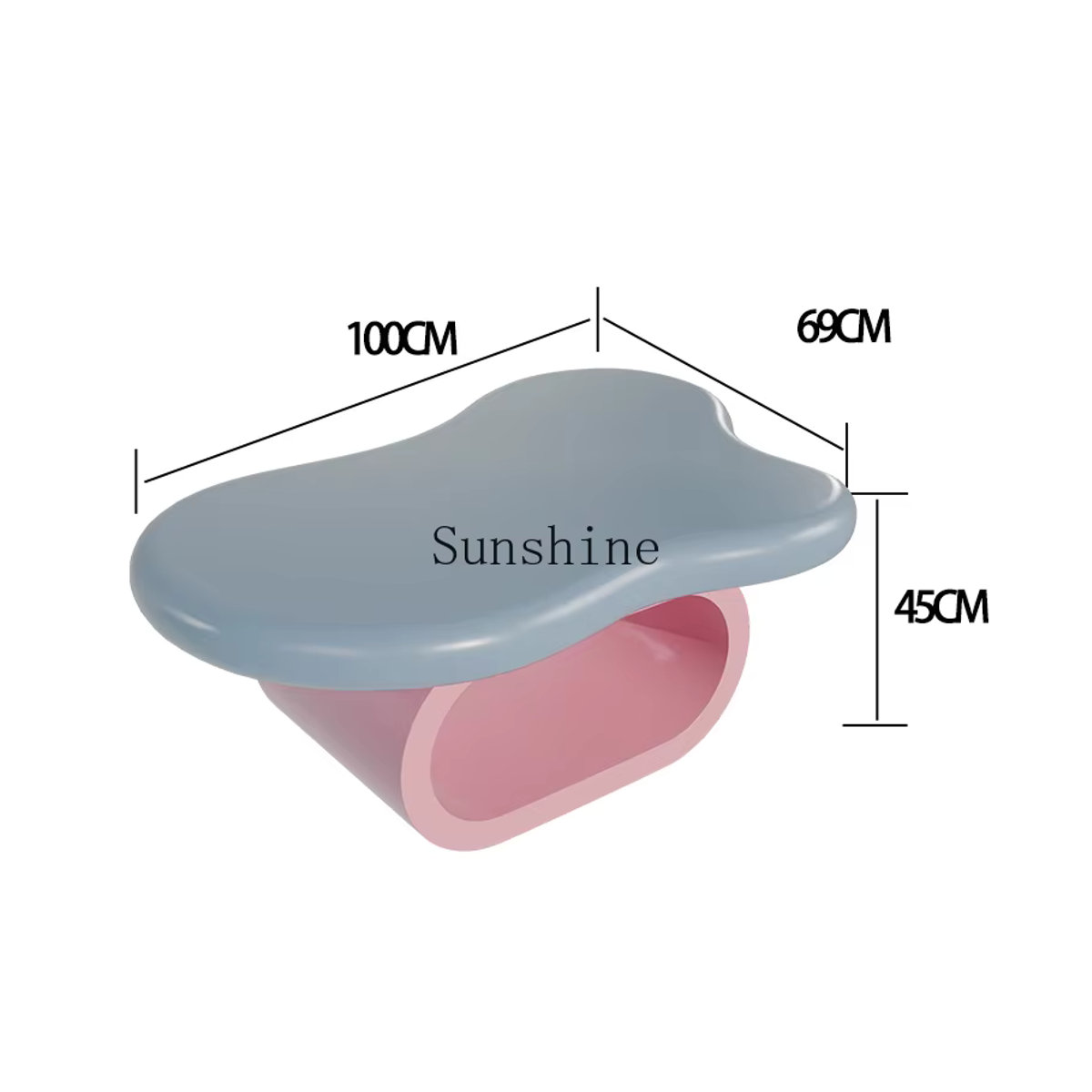 Moderner Couchtisch in organischem Wolken-Design aus Kunststoff, bunt und mehrfarbig - Bild 2