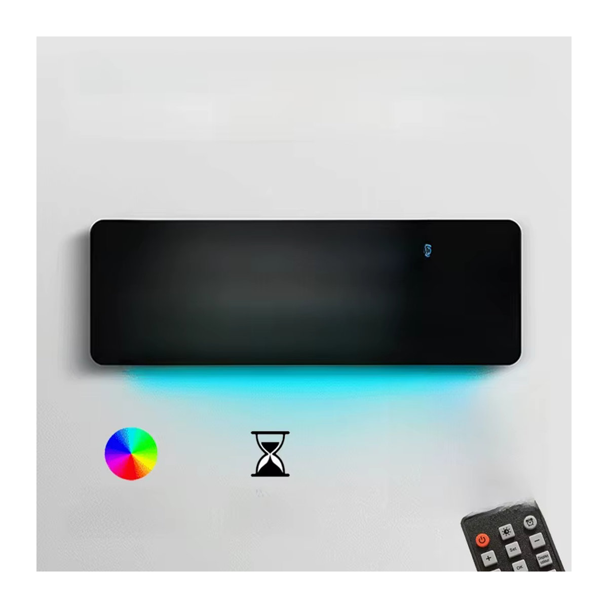 Moderner digitaler LED-Wecker mit RGB-Beleuchtung und Fernbedienung, 13 Zoll Wanduhr in Schwarz mit 11 Farben zur Raumdekoration - Bild 7