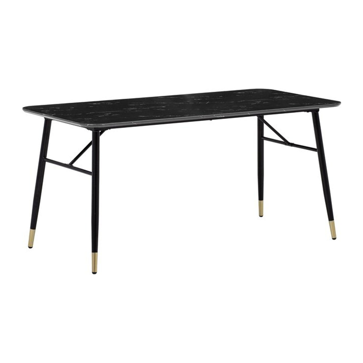 Moderner Esstisch Wohnling in Schwarz mit Marmor-Optik aus Holzwerkstoff und Metall, Rechteckig, B: 140 cm, H: 76 cm, T: 80 cm - Bild 1