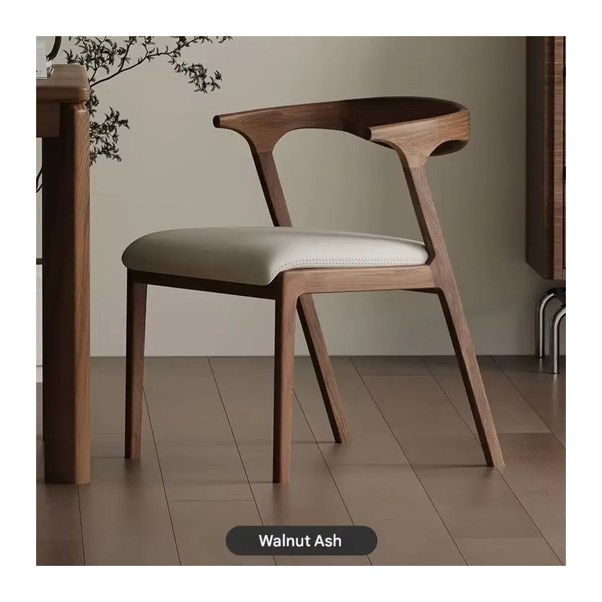 Moderner Esszimmerstuhl im Mid-Century Design aus Holz und Stoff in Schwarz oder Braun - Bild 5