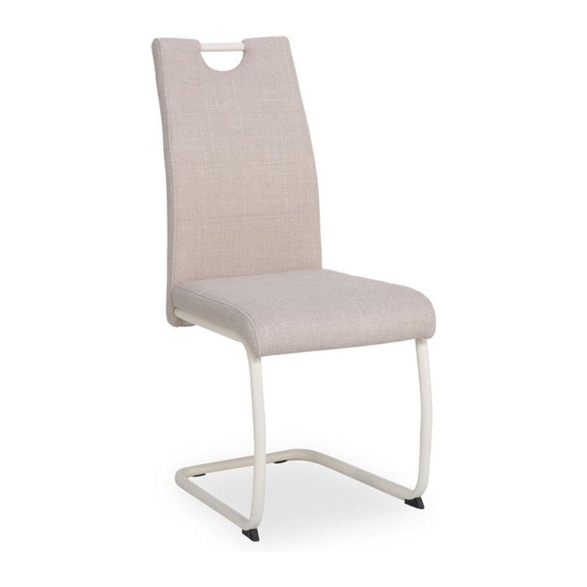Moderner Freischwinger HARPER in Beige aus Stoff und Metall, B/H/T: 43 x 99 x 61 cm - Bild 1