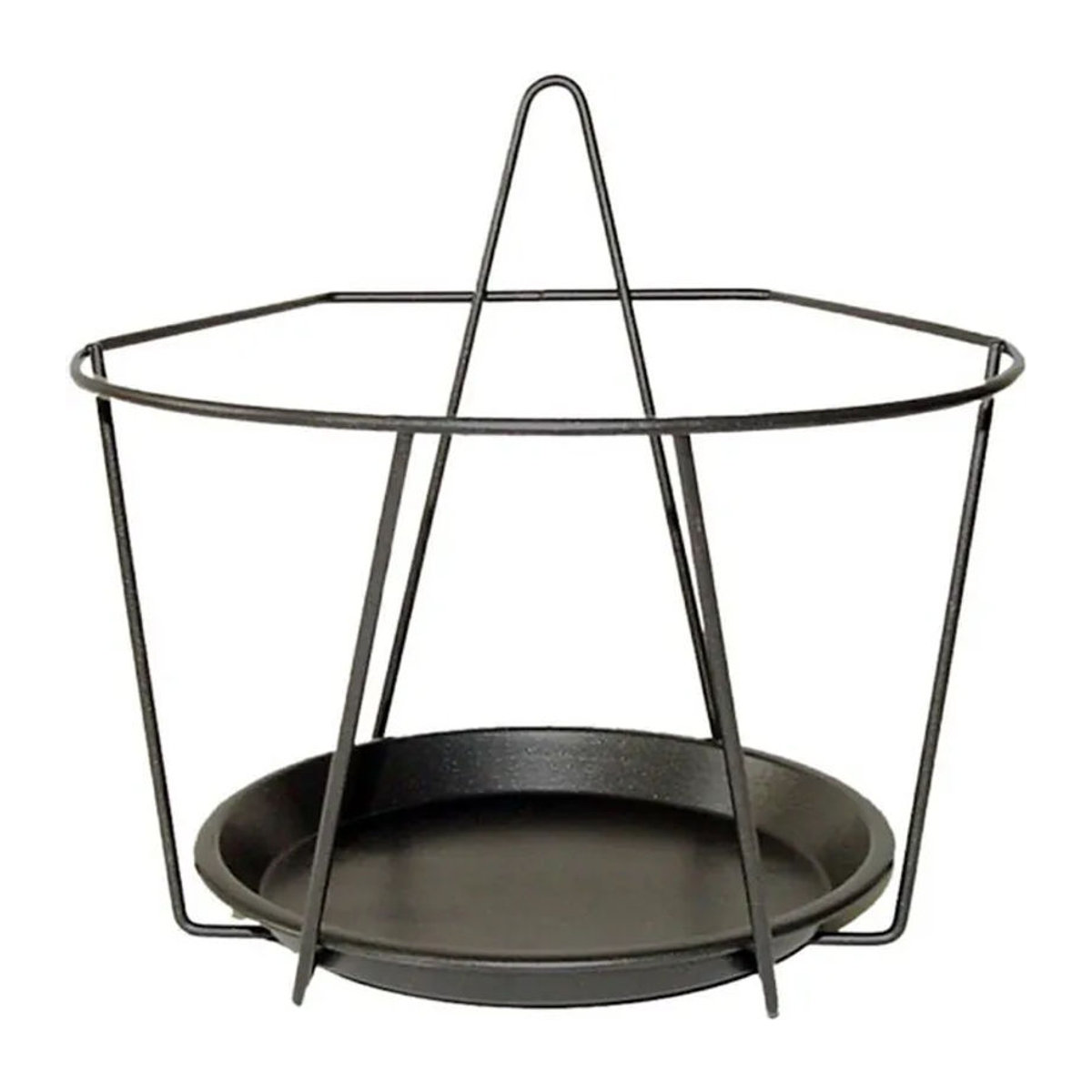 Moderner geometrischer Wandblumenkasten aus Metall in Schwarz, B: 22 cm, H: 20 cm - Bild 1