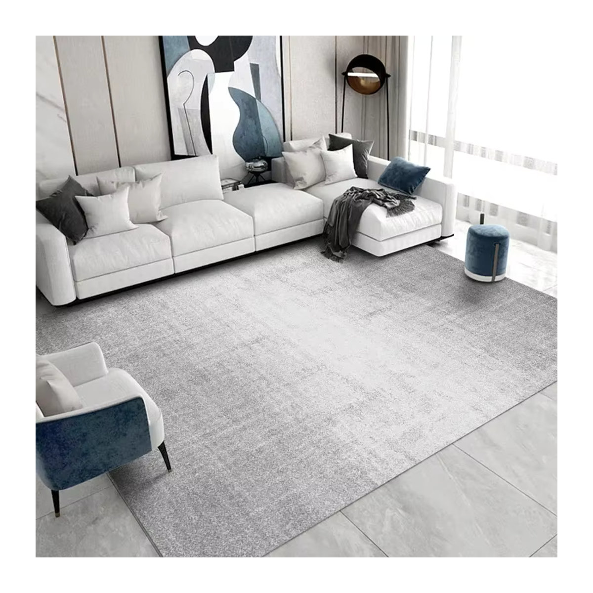 Moderner grauer Teppich von VIKAMA für Wohnzimmer und Schlafzimmer - Bild 2