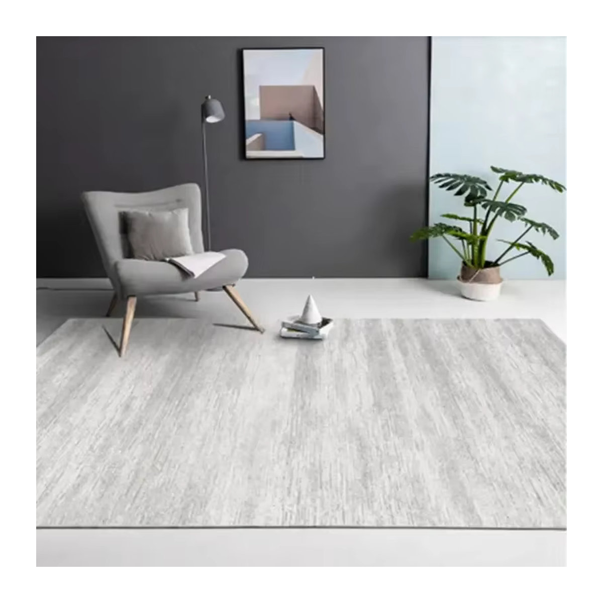 Moderner grauer Teppich von VIKAMA für Wohnzimmer und Schlafzimmer - Bild 3