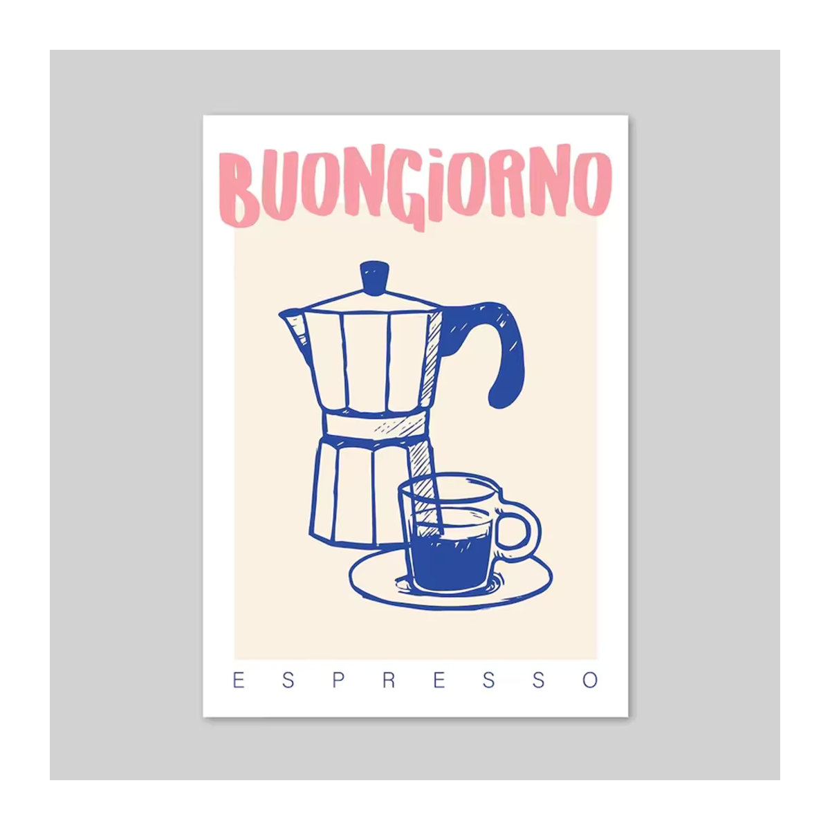 Moderner Kaffee und Espresso Leinwand Kunstdruck im Retro Vintage Stil, mehrfarbiges Wandbild für Büro und Küche von SHENCHEN - Bild 2