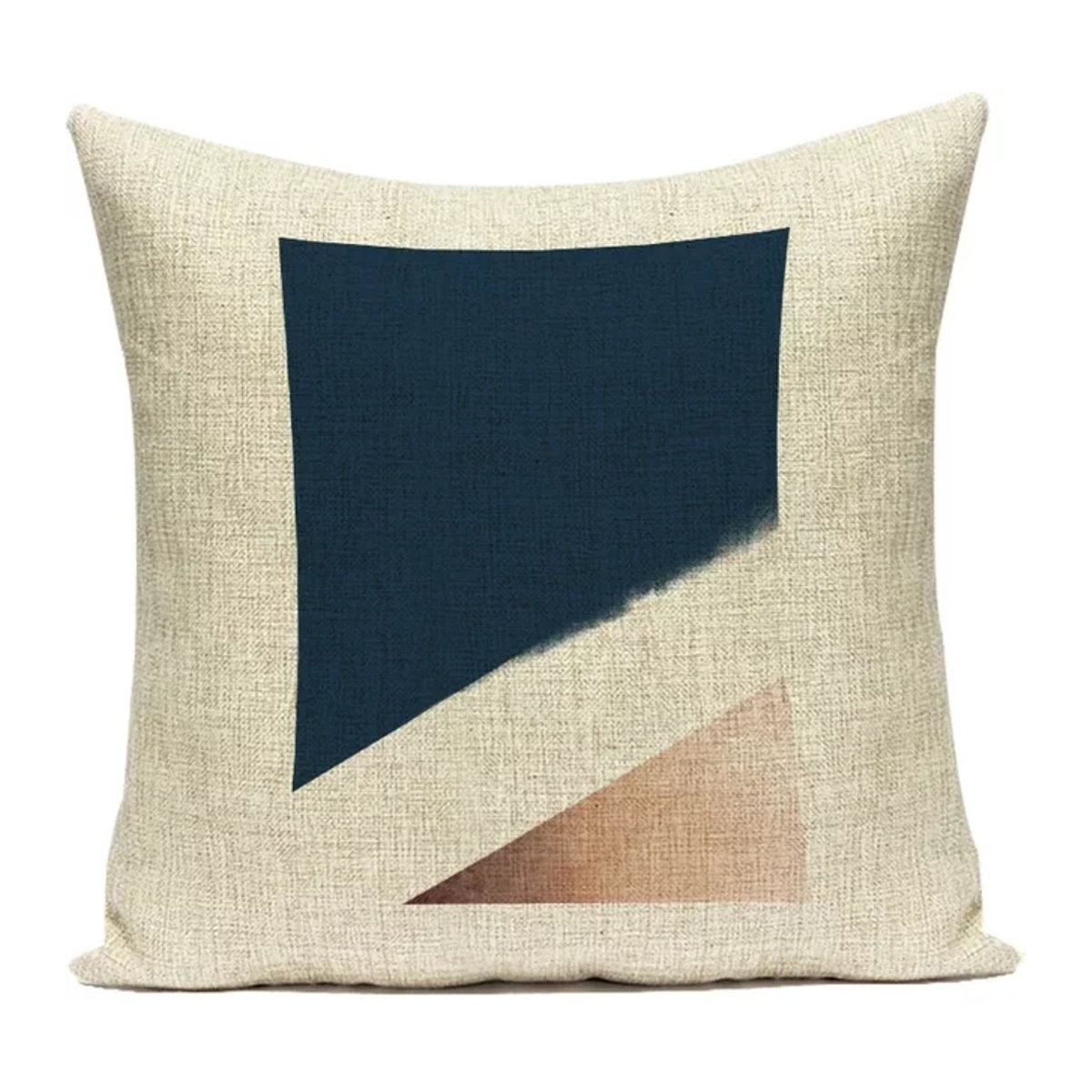 Moderner Kissenbezug mit abstraktem geometrischem Quadrat-Design aus Polyester in Mehrfarbig für dein Sofa oder Bett - Bild 1