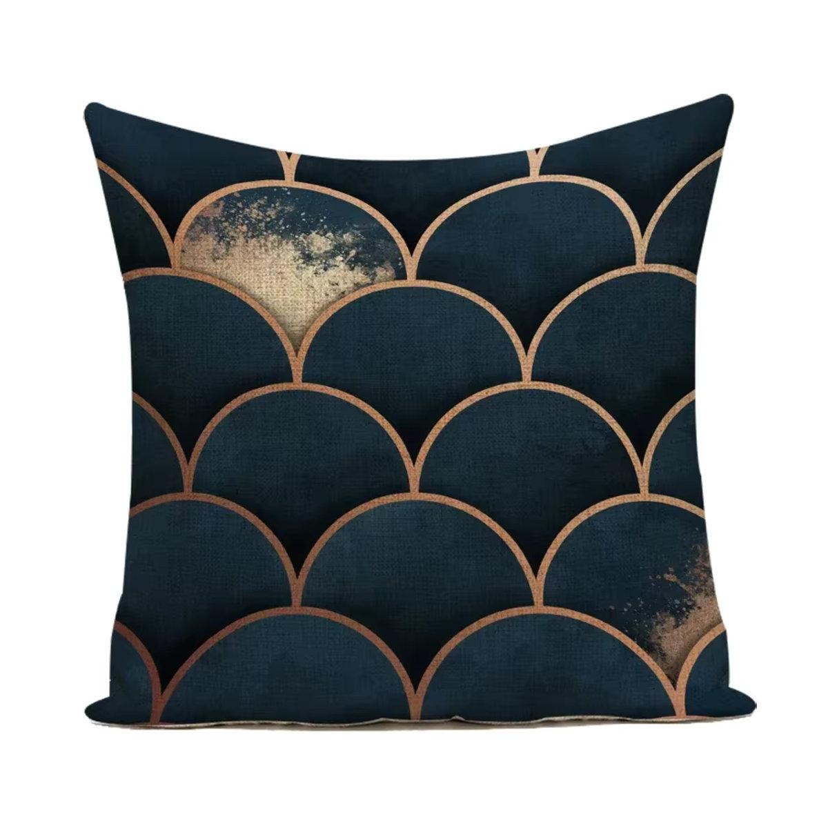 Moderner Kissenbezug mit abstraktem geometrischem Quadrat-Design aus Polyester in Mehrfarbig für dein Sofa oder Bett - Bild 2