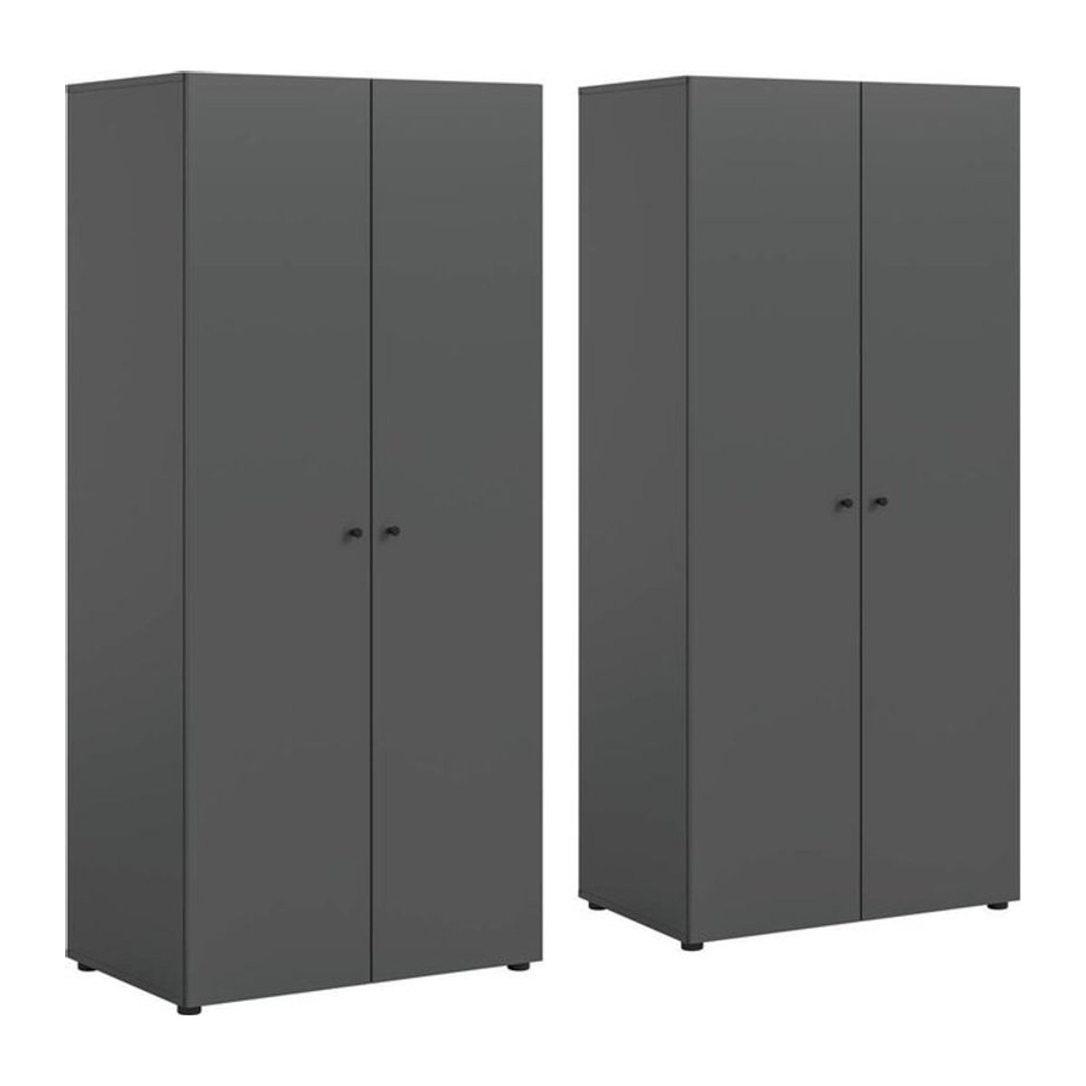Moderner Kleiderschrank DARWIN von xonox.home in Anthrazit mit Drehtüren, B/H/T: 160 x 176 x 51 cm - Bild 1