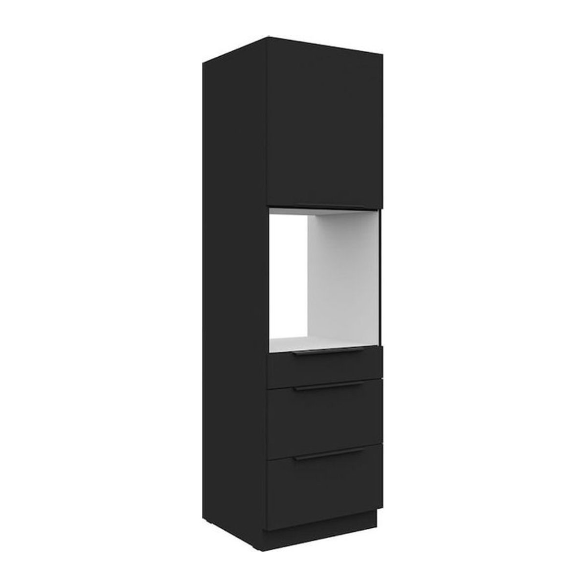 Moderner Küchen Hochschrank SIENA Vorratsschrank in Schwarz mit 60 cm Breite - Bild 1