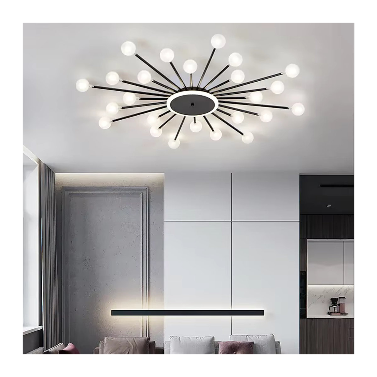 Moderner LED-Kronleuchter aus Glas von JIANKEXING in Schwarz für Wohnzimmer, Schlafzimmer und Küche - Bild 2