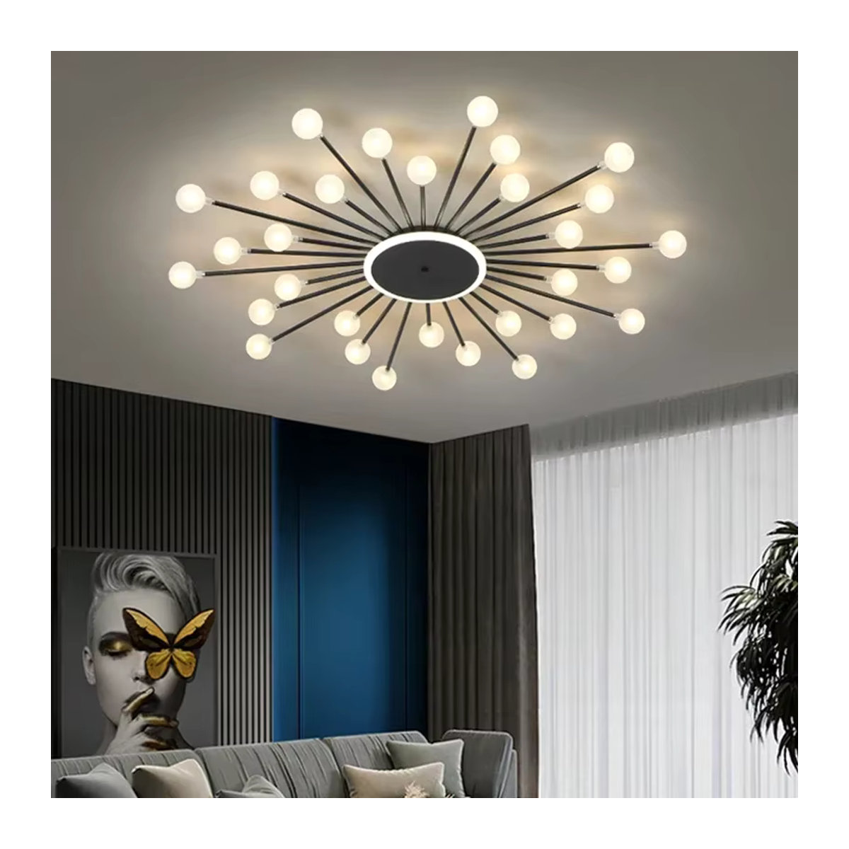 Moderner LED-Kronleuchter aus Glas von JIANKEXING in Schwarz für Wohnzimmer, Schlafzimmer und Küche - Bild 4