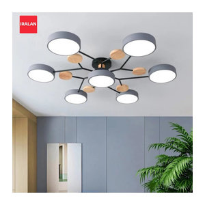 Moderner LED Kronleuchter aus Leder von IRALAN in Schwarz/Weiß für Wohnzimmer, Esszimmer und Küche